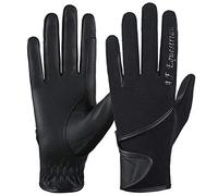 AFE Guanti da equitazione da donna, in pelle sintetica, tessuto elasticizzato nero, rosa, viola, lilla (stampa dita nere, M)