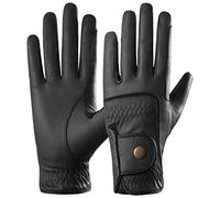 AFE Guanti da equitazione per bambini in vera pelle Dublin Track Gloves in pelle equitazione (nero, S)