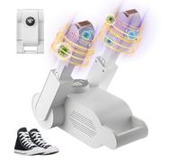 Afenau Asciuga Scarpe Elettrico, Asciuga Stivali Pieghevole con Timer, Asciuga Scarponi in Modo Veloce Luce Violetta, Asciuga Scarpe da Calcio per Scarpe, Guanti, Calzini, Doppio Antibatterico(Bianco)