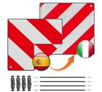 Afenau Cartello di Carico Sporgente, Cartello di Sicurezza Porta 4 Nodi, 50 x 50 cm Cartello Carichi Sporgenti Oomologato, Cartello Carico Sporgente Omologato per Portapacchi Posteriori/Portabici