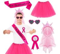 Afenau Costume Addio al Celibato, 5 pezzi Vestito Addio al Celibato Uomo con Tutù da uomo e Accessori, JGA Costume da Uomo, Addio Celibato Gadget per Addio al Celibato e Matrimonio
