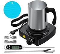 Afenau Kit Candele Fai Da Te, 900ml Pentolino per Cera Candele, Kit per Candele Fai Da Te, Set Candele Fai Da Te, Kit per la Produzione di Candele di Cera Fai Da Te per Adulti Principianti