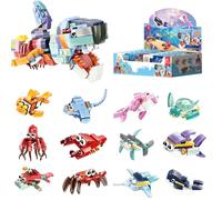 Afenau Set di Mini Mattoncini da Costruzione, 12 Pezzi Mattoncini Costruzioni Bambini per La Vita Marina, Plastica Mini Mattoncini da Costruzione, Mattoni Giocattolo per Feste di 4-12 Anni
