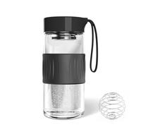 Afenau Shaker Proteine Vetro, 16 OZ Borraccia Proteine Shaker mit 304SS Rührball, BPA-Frei Shaker Palestra Vetro, Protein Shaker Cup für Fitness und Protein-Shakes, Schwarz