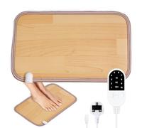 Afenau Tappetino riscaldato per piedi, 30 x 50 cm, con 10 livelli di temperatura, impermeabile, tappetino riscaldante per piedi, scaldapiedi elettrico, per ufficio e casa (marrone)