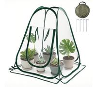 Afenau, tenda invernale per piante, 70 x 70 x 80 cm, serra pop-up con arrotolabile, piccola protezione per piante, fiori, protezione antigelo