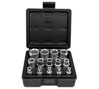 AFEPHE Set di Chiavi a Bussola E-Torx da 1/4" 3/8" e 1/2", Set di 14 Bussole Torx Esterne E4, E5, E6, E7, E8, E10, E11, E12, E14, E16, E18, E20, E22, E24（Nero）