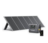 AFERIY Generatore Elettrico Portatile 2400W con Pannello Solare da 400W, Batteria Nomade LiFePO4 2048Wh, Ricarica In 1,5H, Presa Ue 220-240V, Funzione UPS, Per Campeggio, Casa, Ufficio