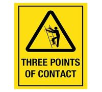 Afety Climb Three Points Grip Metal Tin Sign 12x8 Inch
