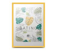 aFFa frames Cornice per Foto 50x70 cm - Cornice Foto Batino in Legno con Vetro Acrilico e Retro in HDF - Cornice Poster per Certificati Opere d’Arte Immagini Giallo