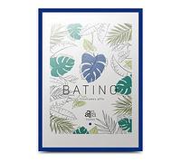 aFFa frames Cornice per Foto 50x70 cm - Cornice Foto Batino in Legno con Vetro Acrilico e Retro in HDF - Cornice Poster per Certificati Opere d’Arte Immagini Blu Navy