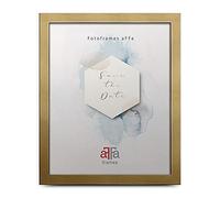 aFFa frames, Hekla, Portafoto in MDF, Facile da pulire, Rettangolo, Con vetro acrilico frontale, Oro, A3, 29,7x42 cm