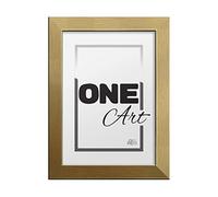 aFFa frames, Hekla, Portafoto in MDF, Facile da pulire, Rettangolo, Con vetro acrilico frontale, Oro, A4, 21x29,7 cm
