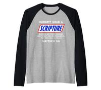 Affamato? Prendi Una Scrittura Bibbia Verso Famoso Divertente Detto Maglia con Maniche Raglan