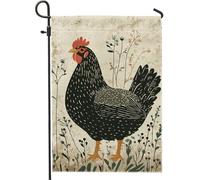 Affascinante bandiera nera da giardino, bandiera autunnale a tema fattoria, bandiera decorativa per la casa, in iuta su entrambi i lati, per feste del Ringraziamento, 30,5 x 45,7 cm