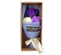 Affascinante composizione floreale sapone con 3 rose garofano per occasioni spec