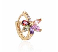 Affascinante design liscio Design intarsio rotondo zirconia cubica ovale piccoli orecchini a cerchio per donne