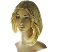 Affascinante parrucca bob reale parrucche capelli biondi lisci corti Party Prop