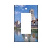 Affascinante piastra di copertura per interruttore della luce della cattedrale, riflessi blu sereni per decorazioni domestiche, piastre da parete in materiale termoplastico, dimensioni standard