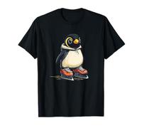Affascinante Pinguino Skater per Una Risata nella Stagione della Neve Maglietta