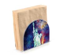 Affascinante portatovaglioli in acrilico con statua della libertà per feste, matrimoni, eventi, portatovaglioli autoportante per feste, matrimoni, eventi