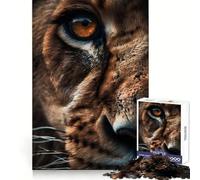 Affascinante puzzle da 1000 pezzi Lion Eye Macro per adolescenti, puzzle per il benessere mentale, svago e piacere, perfetto per un bel regalo (38x52cm)