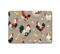 Affascinante tappetino rustico per scolapiatti a forma di pollo, per bancone della cucina, stile vintage in stile fattoria, assorbente, in gomma, perfetto per primavera e Pasqua, 45,7 x 61 cm