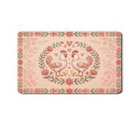 Affascinante tappetino scolapiatti a forma di pollo per bancone della cucina, tappetino scolapiatti in gomma assorbente floreale vintage con design a fattoria primaverile per bar, 30,5 x 50,8 cm