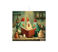 Affascinante tappetino scolapiatti a forma di pollo, per cucina, fantasioso fattoria, assorbente, tappetino scolapiatti in microfibra vintage per bar, 40,6 x 45,7 cm