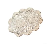 Affascinante Tovaglie Ovali Fatti A Mano Stile Vintage Crochet Pizzo Doilies per la Decorazione (Beige)