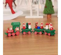 Affascinante Trenino di Natale in Legno con Babbo Natale e Pupazzo di Neve per F