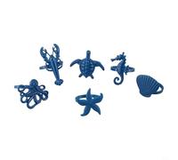 Affascinanti 6 portatovaglioli a forma di creatura marina, per pasti in famiglia ed eventi speciali, decorazione (blu)