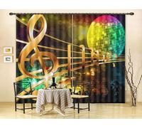 Affascinanti Note 3D Tenda Bloccare Foto Stampa Tendaggio Drappo Tessuto Finestr