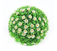 Affascinanti palline di erba artificiale con fiori per la decorazione della casa e del matrimonio, selezione colorata vibrante (bianco)