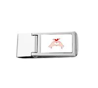 Affection Fraternity Compassion Hand Motion Slim Money Clip Acciaio Holder Pocket Wallet