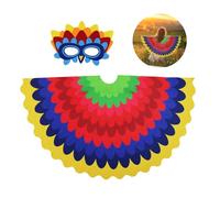 AffeGifts Costume da Fata Pappagallo, Colorful Bird Wings per Bambini Parrot Wings Bambini Parrot Cape con Parrot Mask per 3-8 Anni Bambini Vestire Cosplay Party Abiti di Halloween