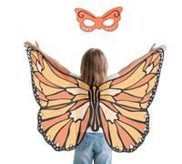AffeGifts Costume Farfalla Bambina, Grande Capo Farfalla per Bambini Costume Farfalla Wings Fancy Butterfly Mantello Morbido Principessa Farfalla Scialle Dress Up per 4-10 Yeas Old (Arancione)
