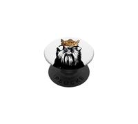 Affenpinscher cane che indossa la corona PopSockets PopGrip Adesivo