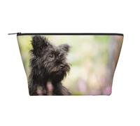Affenpinscher Lawn Black Dogs Monkey Terrier, Borsa da toilette Borsa per trucco Borsa per cosmetici Borsa da toilette da viaggio portatile