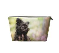 Affenpinscher Lawn Black Dogs Monkey Terrier, Borsa per il trucco Borsa per cosmetici Borsa da toilette da viaggio portatile Borsa da toilette