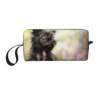 Affenpinscher Lawn Black Dogs Monkey Terrier, Borsa per il trucco Borsa per cosmetici Borsa da toilette da viaggio portatile Borsa per trucco Organizer