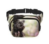 Affenpinscher Lawn Black Dogs Monkey Terrier, Marsupio quadrato a doppio strato, borsa da viaggio, marsupio casual