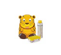 Affenzahn Set zaino Kita con borraccia e contenitore per il pranzo, Tigre - Giallo, Taglia unica