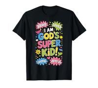 Affermazione di Fede Cristiana di Brave Loved God's Super Kid Maglietta