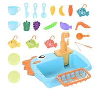 Afferra il dei giocattoli, li affondano con acqua corrente, Giocare per stoviglie da pozzo giocattolo con acqua corrente, Fingendo da gioco, cucina divertente per T