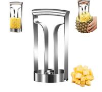 Affetta ananas in acciaio inox 2 in 1, strumento professionale per tagliare ananas con manico antiscivolo, sbucciatura senza sforzo per ananas freschi, lavabile in lavastoviglie, essenziale per la