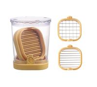 Affetta frutta 2 in 1 in acciaio inox con contenitore per una preparazione efficiente della cucina e una facile pulizia, affettatrice manuale per alimenti