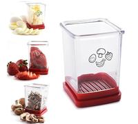 affetta frutta,taglia fragole con contenitore，affetta frutta manuale,Fruit Slicer Cutter Cup,Fruit Slicer Cup Egg Strawberry Slicer,Speed Slicer with Push Plate,2024 New Strawberry Slicer Fruit