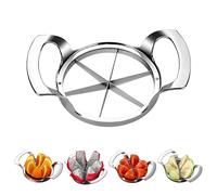 Affetta mele in acciaio inox ispessito, tagliapela, divisore, affettatrice per frutta, facile da usare, risparmio di tempo, risparmio di lavoro, adatto per mele, pere, arance (6 lame)