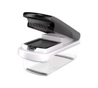 Affetta verdure 7 in 1, mandolino, affettatrice a cubetti con contenitore | Taglia in modo sicuro e pulito: 7 lame, protezione per le dita, base antiscivolo, fori di sgocciolamento, senza BPA